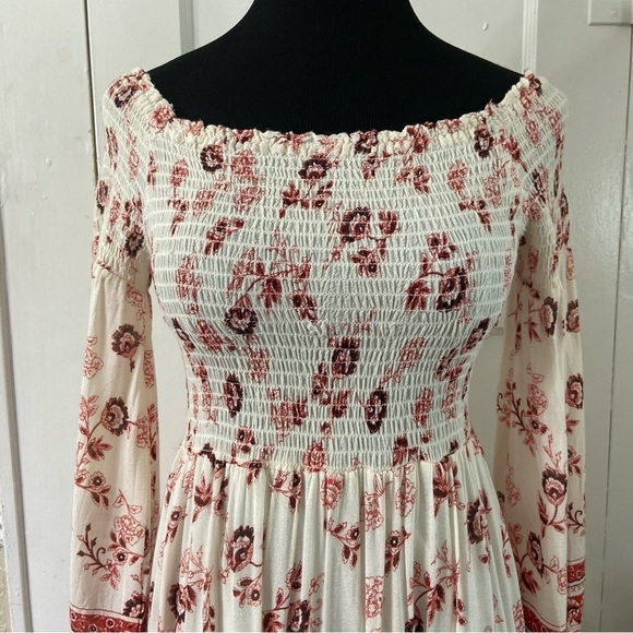 Altar’d State Floral Smocked Maxi Bell Sleeves Dress - Picture 13 of 16